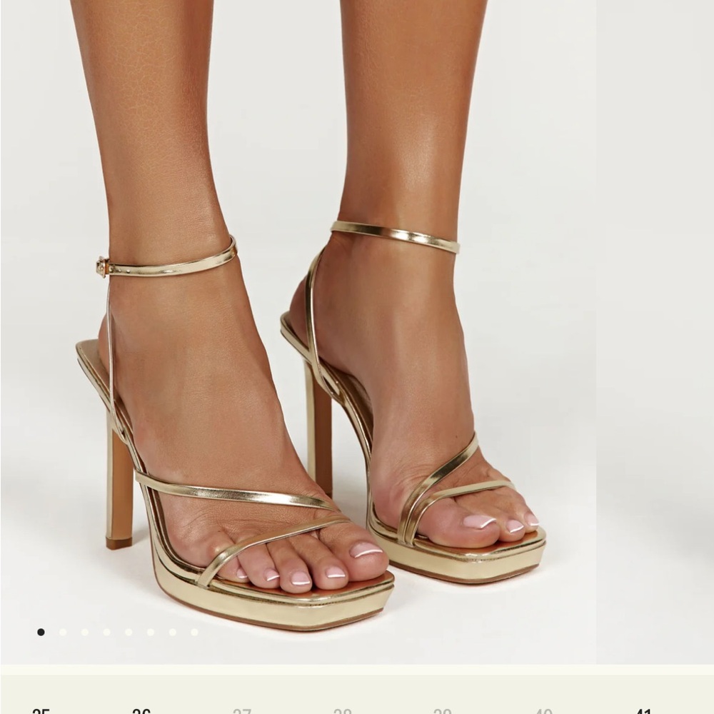 Meshki Gold Strappy Heels